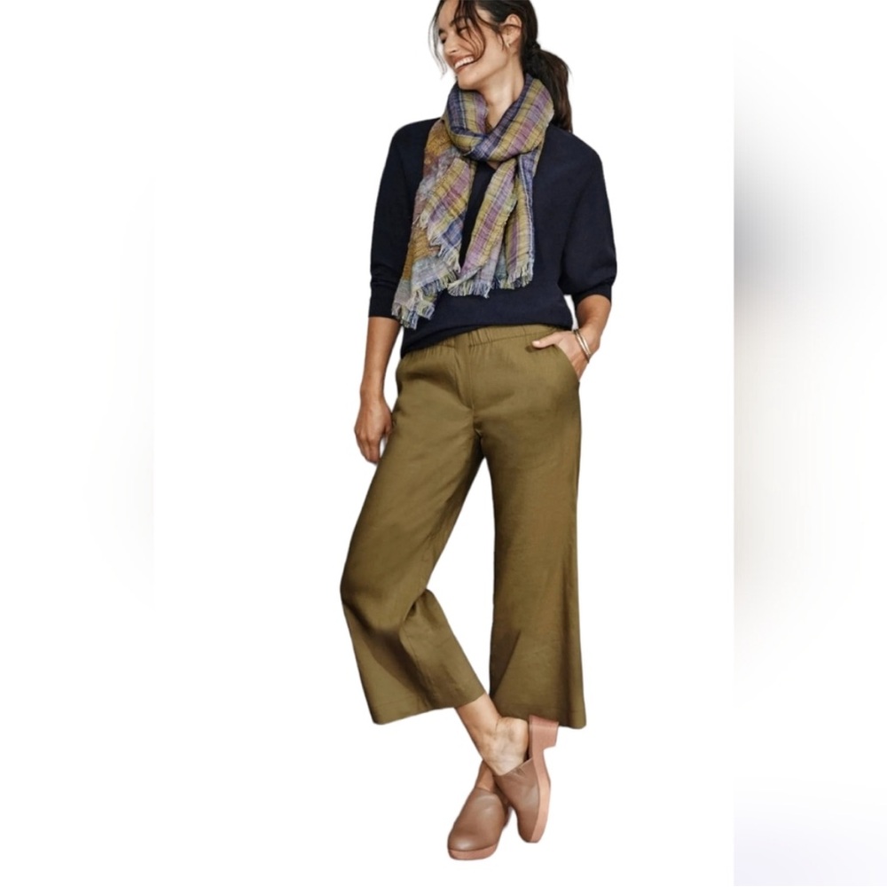 NEW! J. Jill Linen Blend Wide Leg Pants S